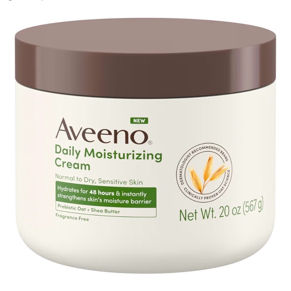 Aveeno Daily Moisturizing Cream with Prebiotic Oat & Shea Butter 20 oz Jar NEW